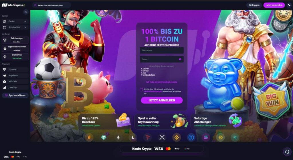 MetaSpins Casino Home